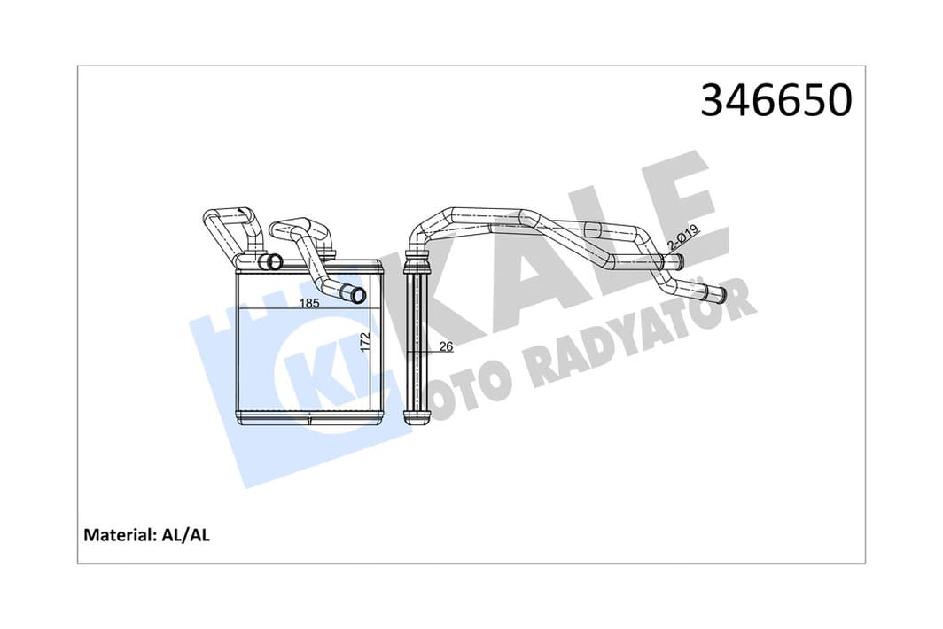 Радіатор обігрівача Nissan Qashqai, Qashqai +2, X-Trail Heater (346650) KALE OTO